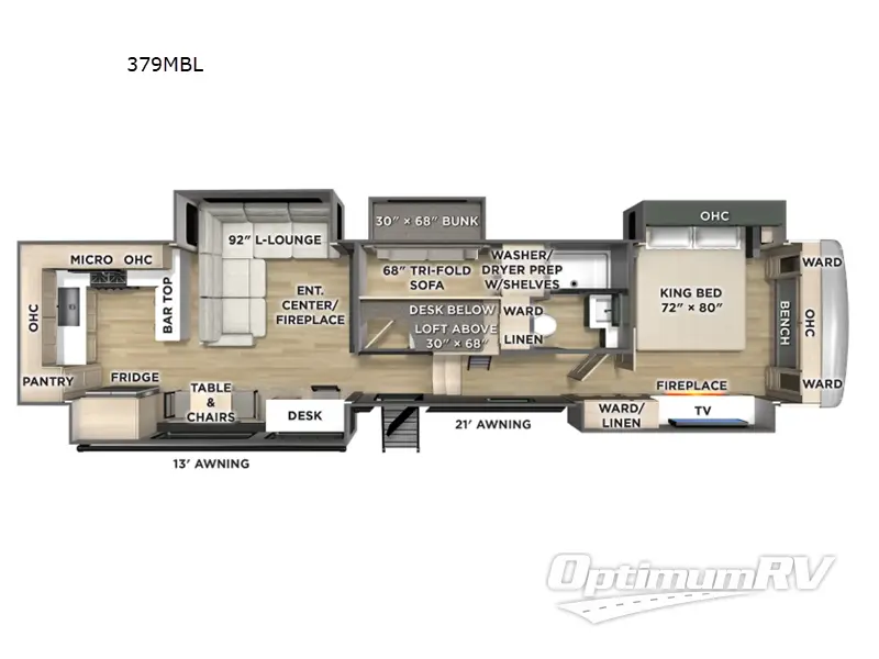 2026 Forest River Puma Mesa 379MBL RV Floorplan Photo