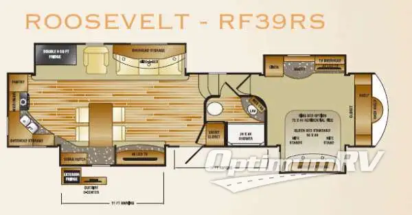 2013 CrossRoads Rushmore Roosevelt RF39RS Floorplan Photo