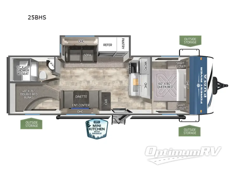 2026 Palomino Puma 25BHS Floorplan Photo