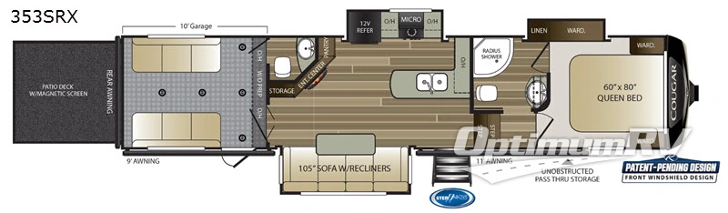 2020 Keystone Cougar 353SRX RV Floorplan Photo