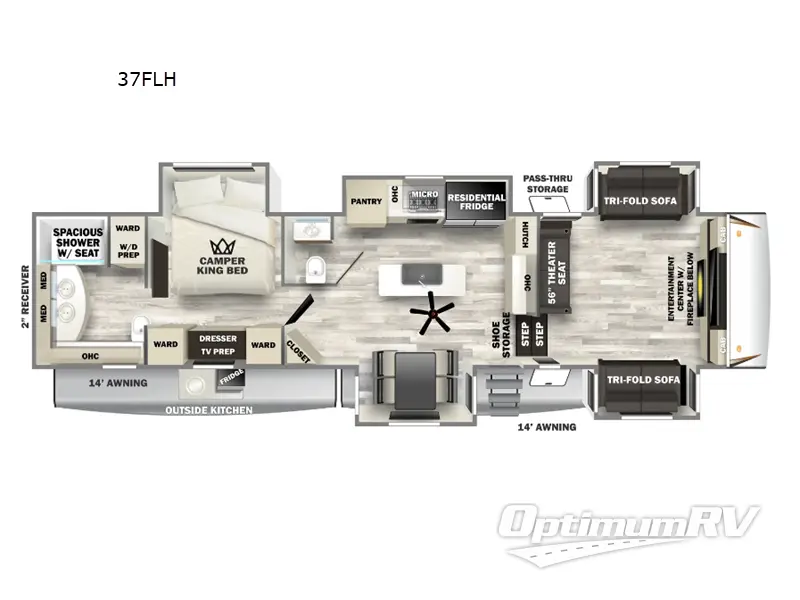 2025 Forest River Sabre 37FLH Floorplan Photo