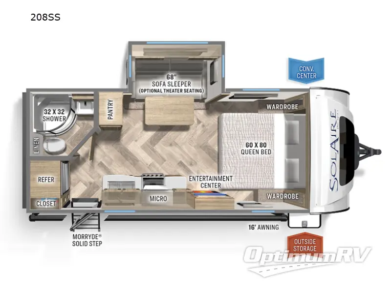 2023 Palomino SolAire 208SS RV Floorplan Photo