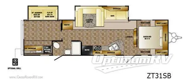 2013 CrossRoads Zinger ZT31SB Floorplan Photo