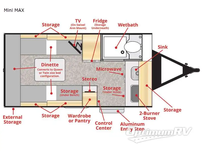 2023 Xtreme Outdoors Little Guy Mini MAX RV Floorplan Photo
