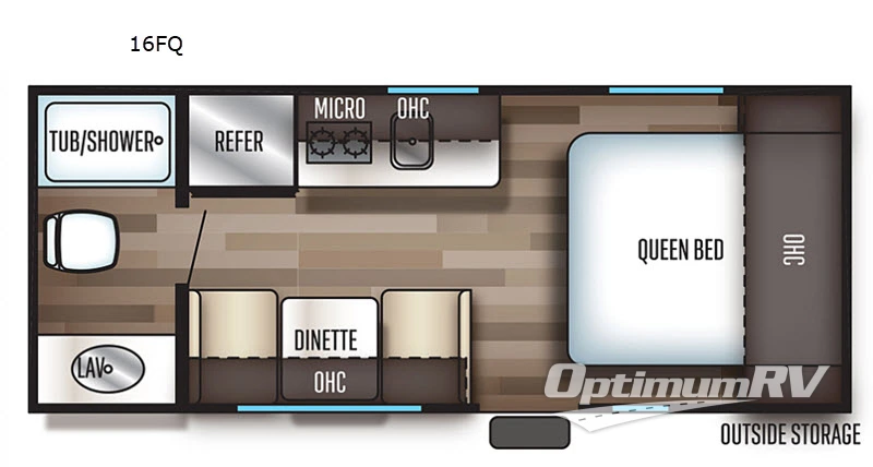 2019 Forest River Cherokee Wolf Pup 16FQ RV Floorplan Photo