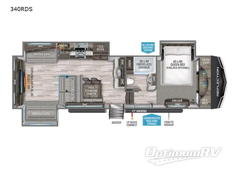 2022 Grand Design Reflection 340RDS Floorplan Photo