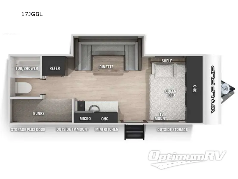 2022 Forest River Cherokee Wolf Pup Black Label 17JGBL RV Floorplan Photo