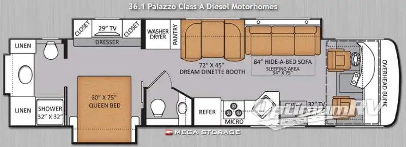 2014 Thor Palazzo 36.1 RV Floorplan Photo
