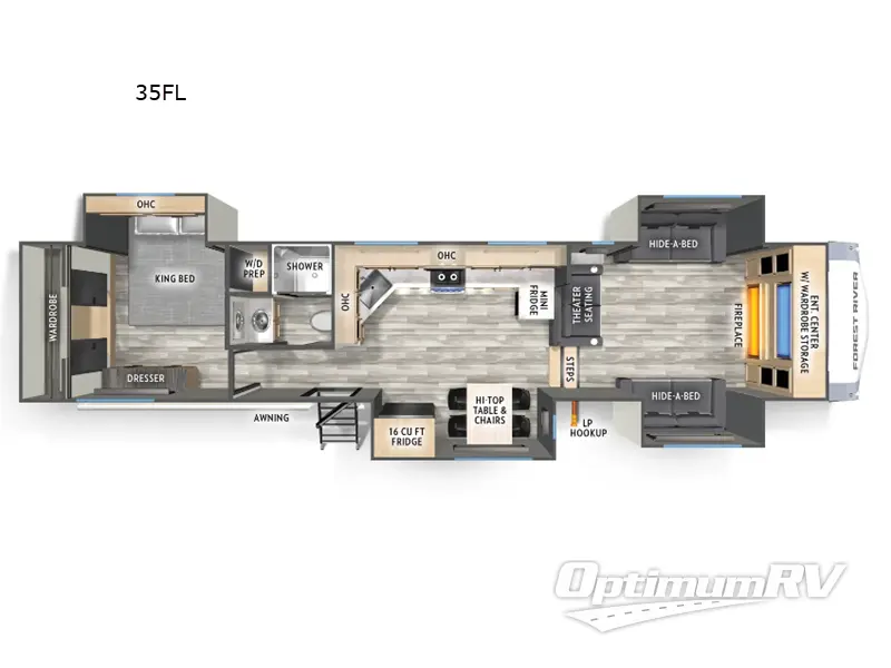 2026 Forest River Wildcat 35FL RV Floorplan Photo