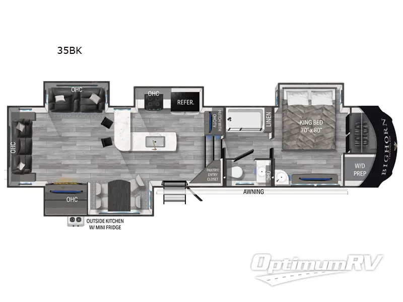 2023 Heartland Bighorn Traveler 35BK RV Floorplan Photo
