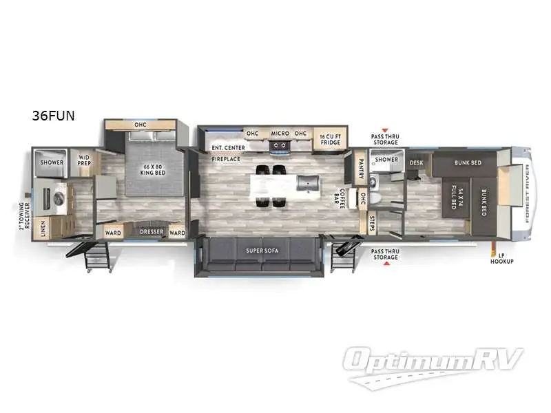2026 Forest River Wildcat 36FUN RV Floorplan Photo