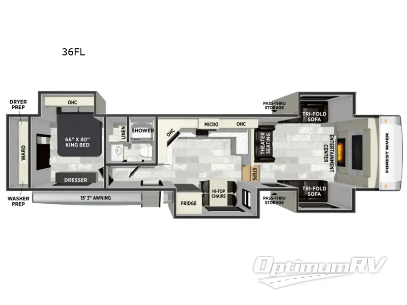 2027 Forest River Wildcat 36FL Floorplan Photo