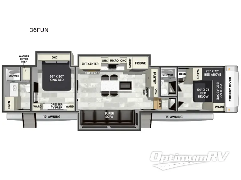 2027 Forest River Wildcat 36FUN Floorplan Photo
