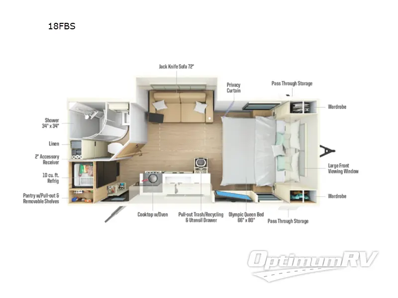 2027 Winnebago Thrive 18FBS RV Floorplan Photo