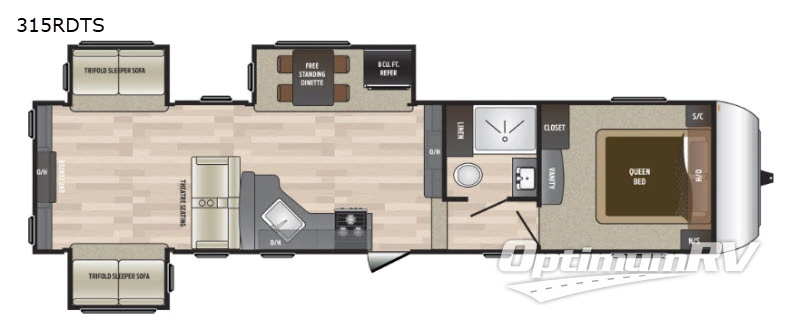 2018 Keystone Hideout 315RDTS RV Floorplan Photo