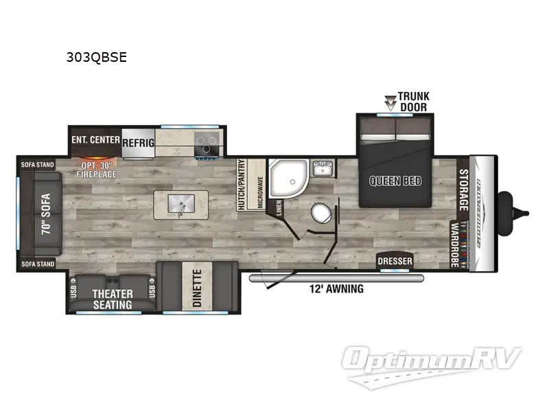 2023 KZ Sportsmen SE 303QBSE Floorplan Photo
