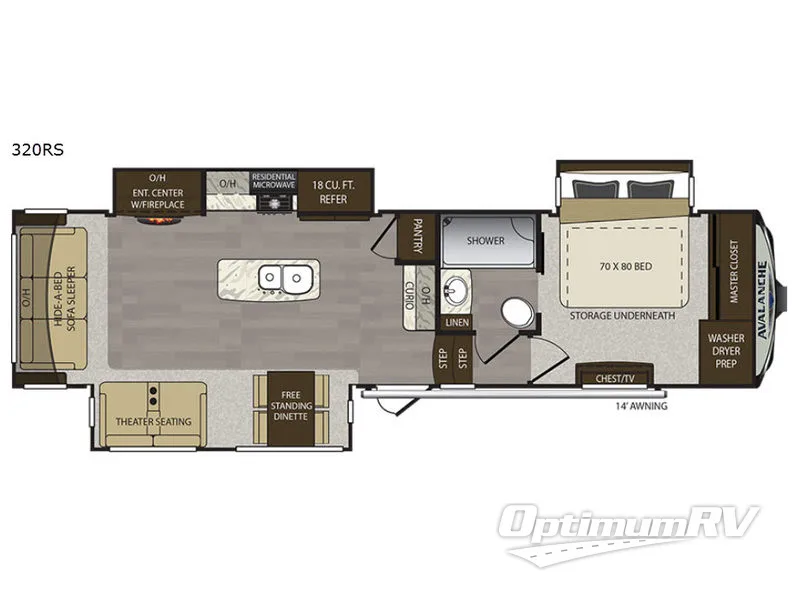 2017 Keystone Avalanche 320RS Floorplan Photo
