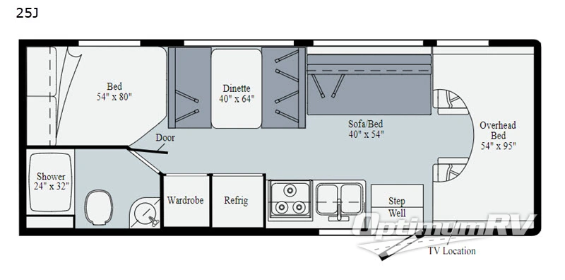 2021 Winnebago Outlook 25J Floorplan Photo