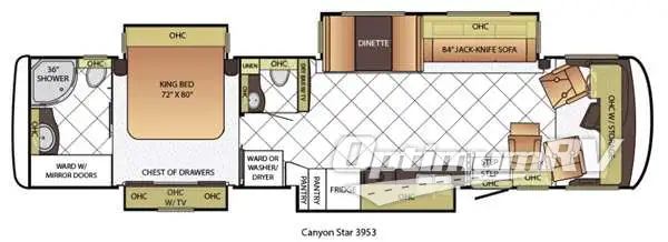 2015 Newmar Canyon Star 3953 Floorplan Photo