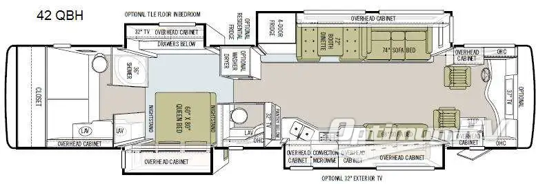 2012 Tiffin Phaeton 42QB Floorplan Photo
