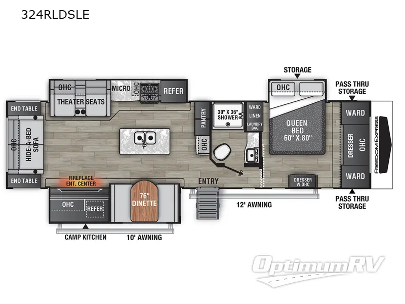 2023 Coachmen Freedom Express Liberty Edition 324RLDSLE Floorplan Photo