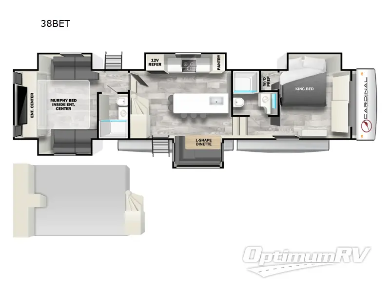 2024 Forest River Cardinal 38BET RV Floorplan Photo