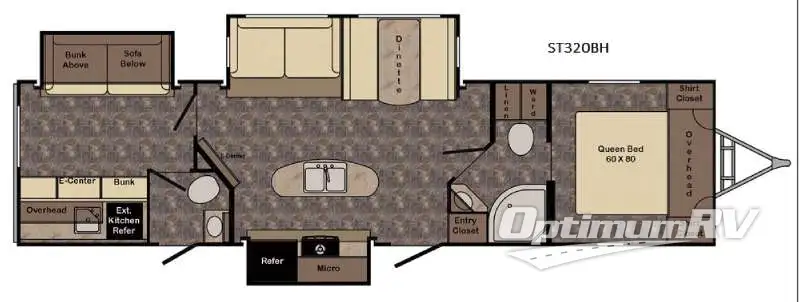 2016 CrossRoads Sunset Trail Super Lite ST320BH RV Floorplan Photo