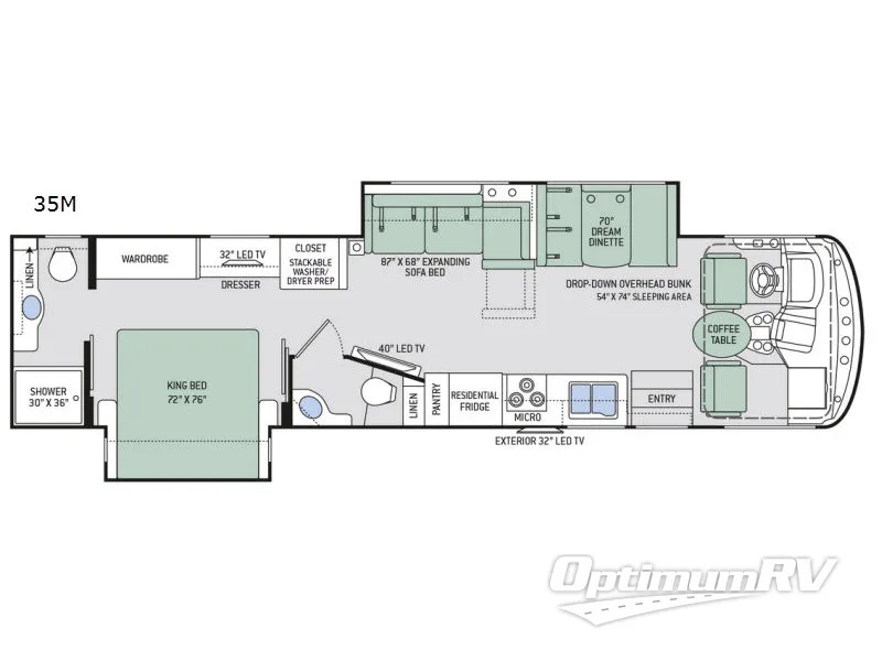 2018 Thor Windsport 35M RV Floorplan Photo