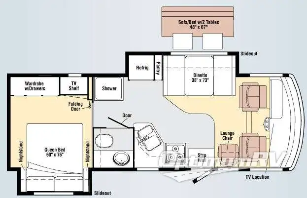 2009 Winnebago Vista 26P RV Floorplan Photo