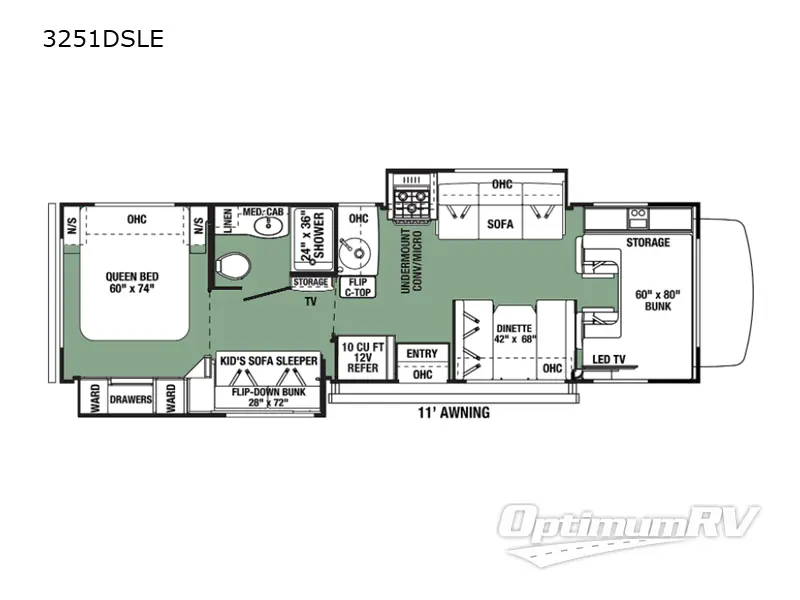 2021 Forest River Forester LE 3251DSLE Ford Floorplan Photo