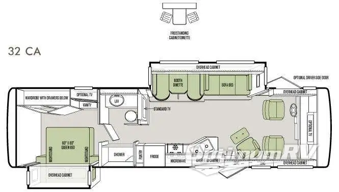 2013 Tiffin Allegro 32 CA RV Floorplan Photo