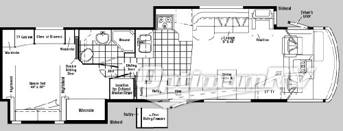 2005 Winnebago Adventurer 38R Floorplan Photo