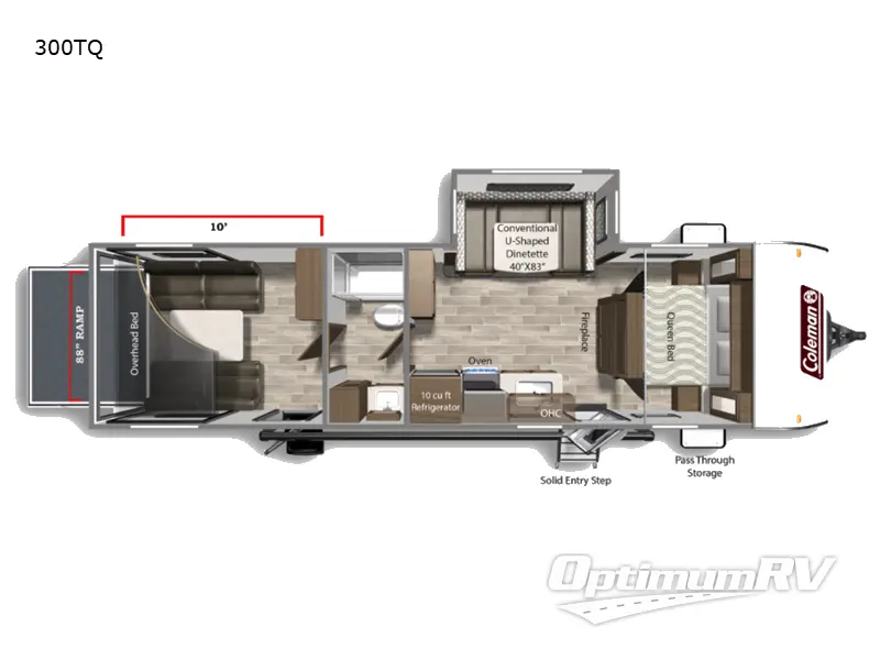 2021 Dutchmen Coleman Lantern Series 300TQ Floorplan Photo