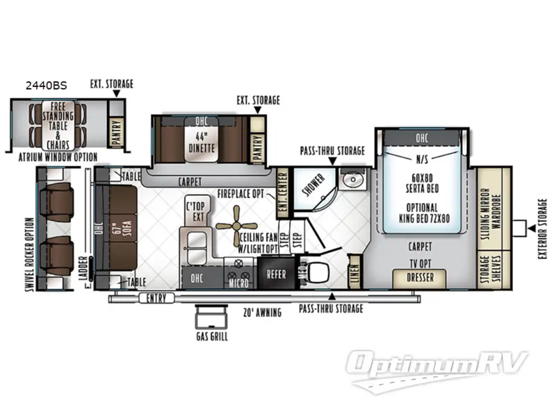 2018 Forest River Rockwood Ultra Lite 2440BS Floorplan Photo