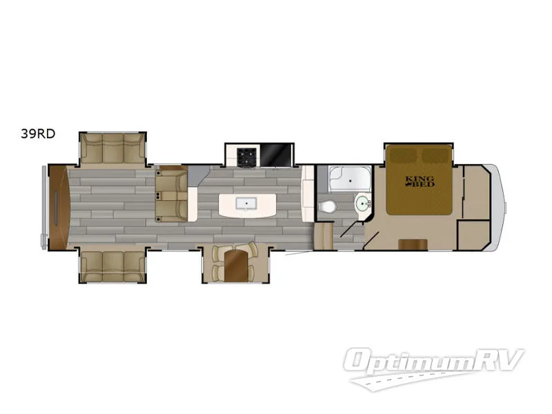 2018 Heartland Bighorn Traveler 39RD Floorplan Photo