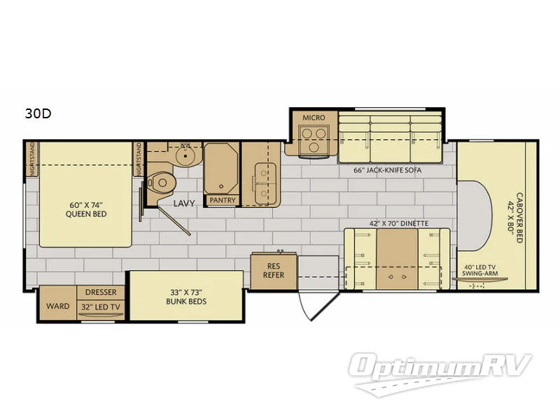 2018 Fleetwood Jamboree 30D Floorplan Photo