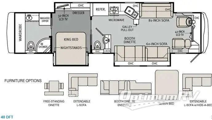 2013 Holiday Rambler Ambassador 40DFT Floorplan Photo