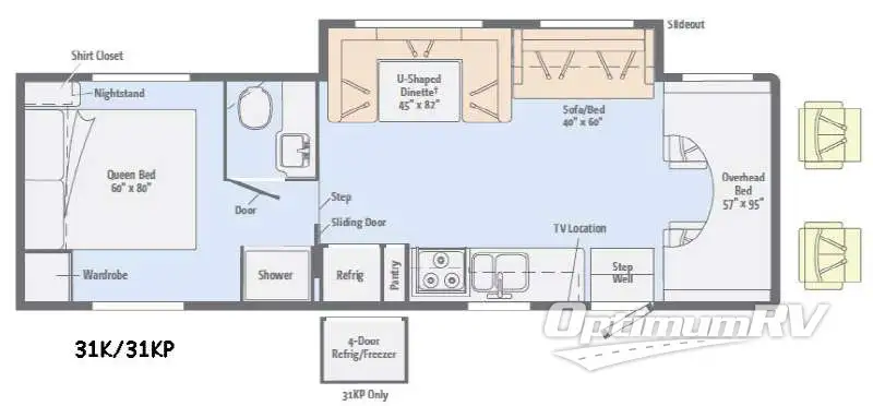 2015 Winnebago Minnie Winnie 31K RV Floorplan Photo