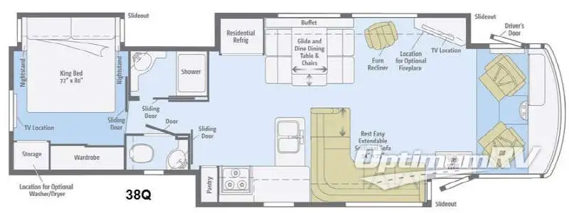 2014 Itasca Suncruiser 38Q RV Floorplan Photo