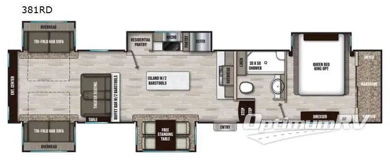 2021 Coachmen Chaparral 381RD Floorplan Photo