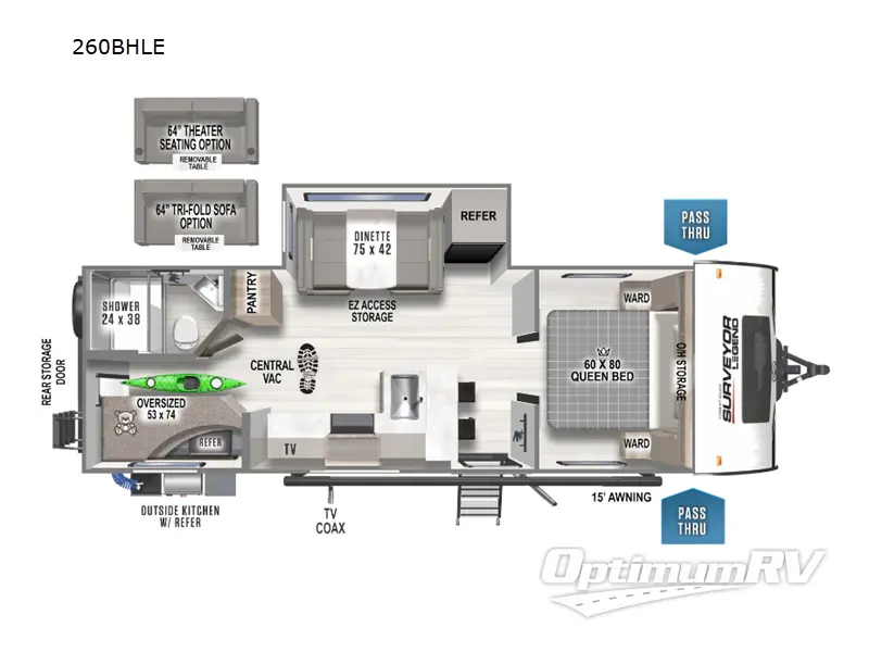 2023 Forest River Surveyor Legend 260BHLE Floorplan Photo