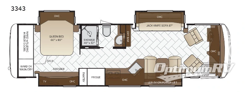 2018 Newmar New Aire 3343 Floorplan Photo