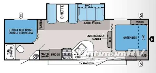 2014 Jayco White Hawk 28DSBH Floorplan Photo