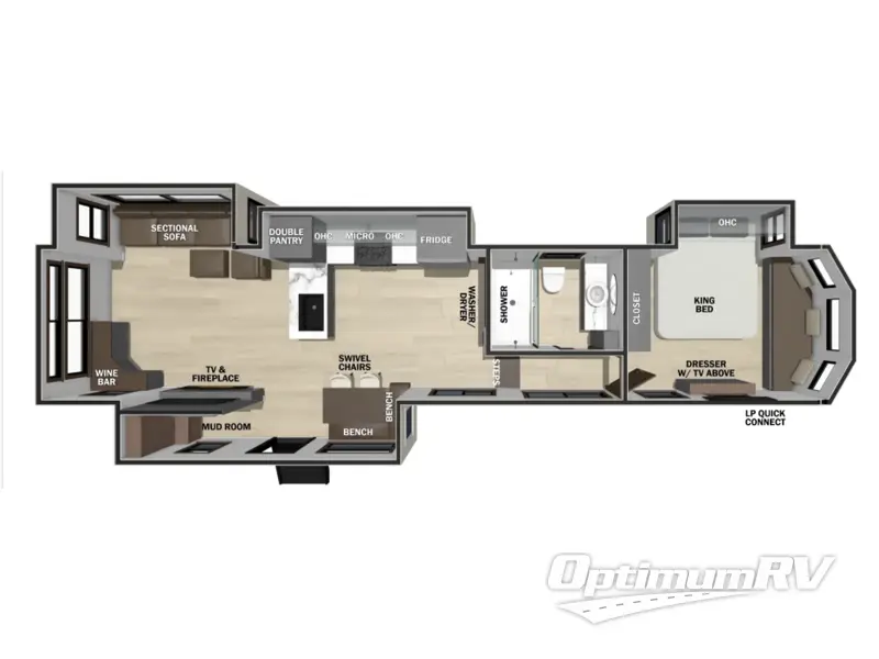 2027 Forest River Cedar Creek Cottage 412FWC Floorplan Photo