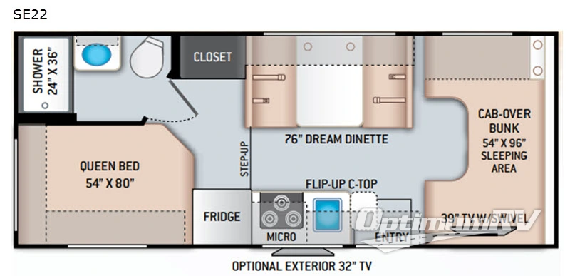 2021 Thor Quantum SE SE22 Chevy Floorplan Photo