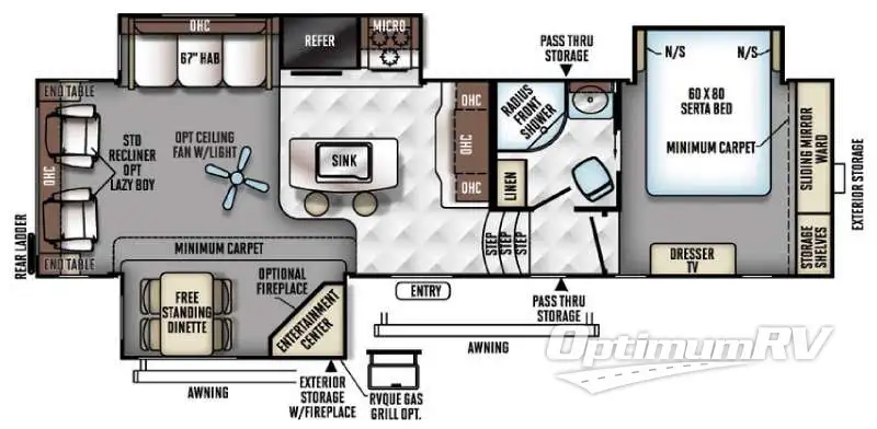 2016 Forest River Rockwood Signature Ultra Lite 8299BS Floorplan Photo