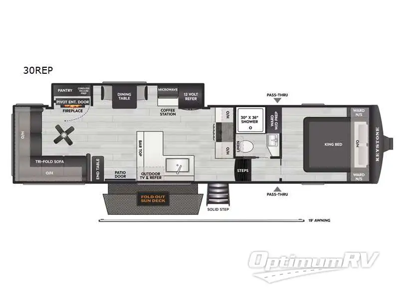 2026 Keystone Cougar Half-Ton 30REP RV Floorplan Photo
