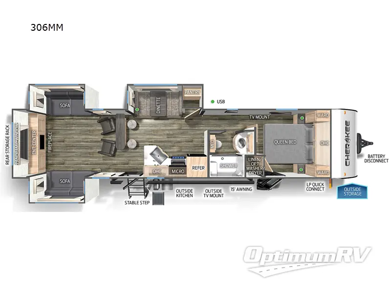 2024 Forest River Cherokee 306MM Floorplan Photo