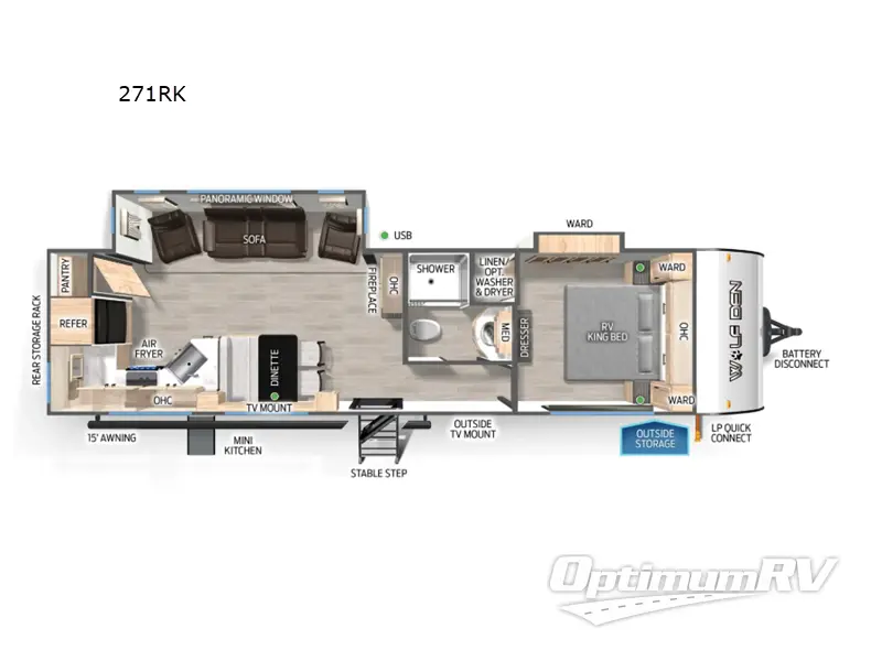 2025 Forest River Cherokee Wolf Den 271RK RV Floorplan Photo