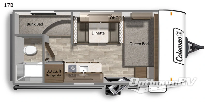 2019 Dutchmen Coleman Lantern LT Series 17B Floorplan Photo